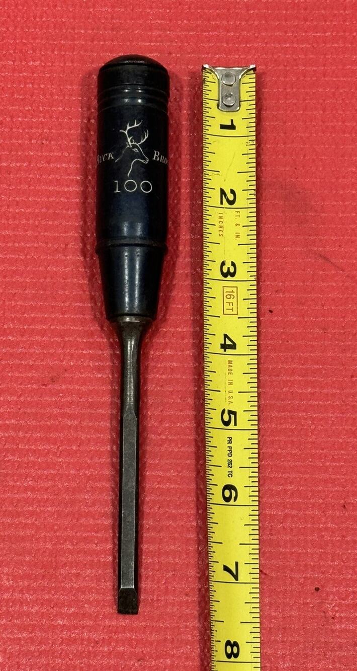 Vintage Buck Bros. No 100 Woodworking Chisel Made In USA Blue Handle Rare